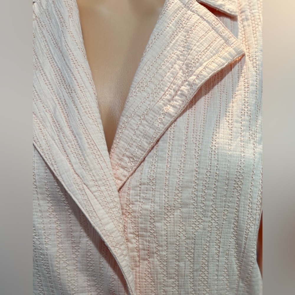 Keren Hart Peach Textured Blazer Jacket Womens 10 Stretch Tailored Chic - Picture 7 of 9